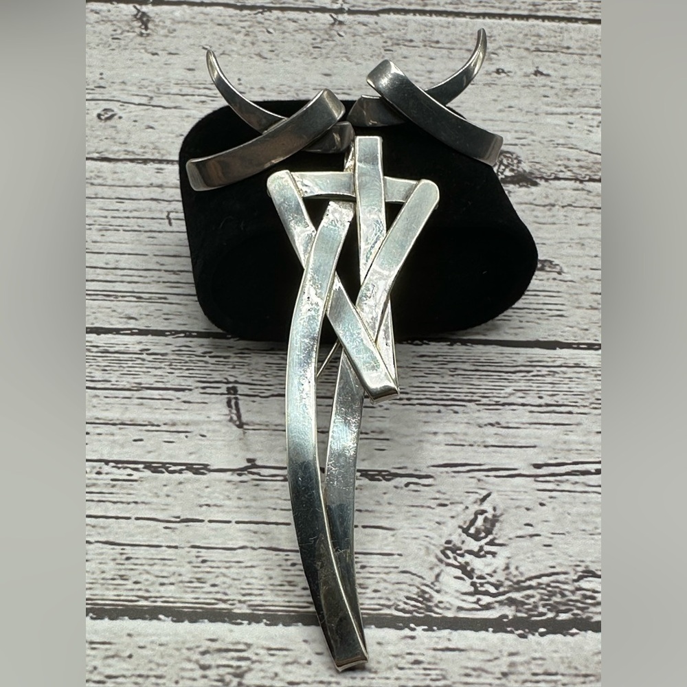 Taxco Silver Star Pendant and Earrings Set
